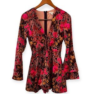 Gianni Bini Floral Bright Romper Size XS